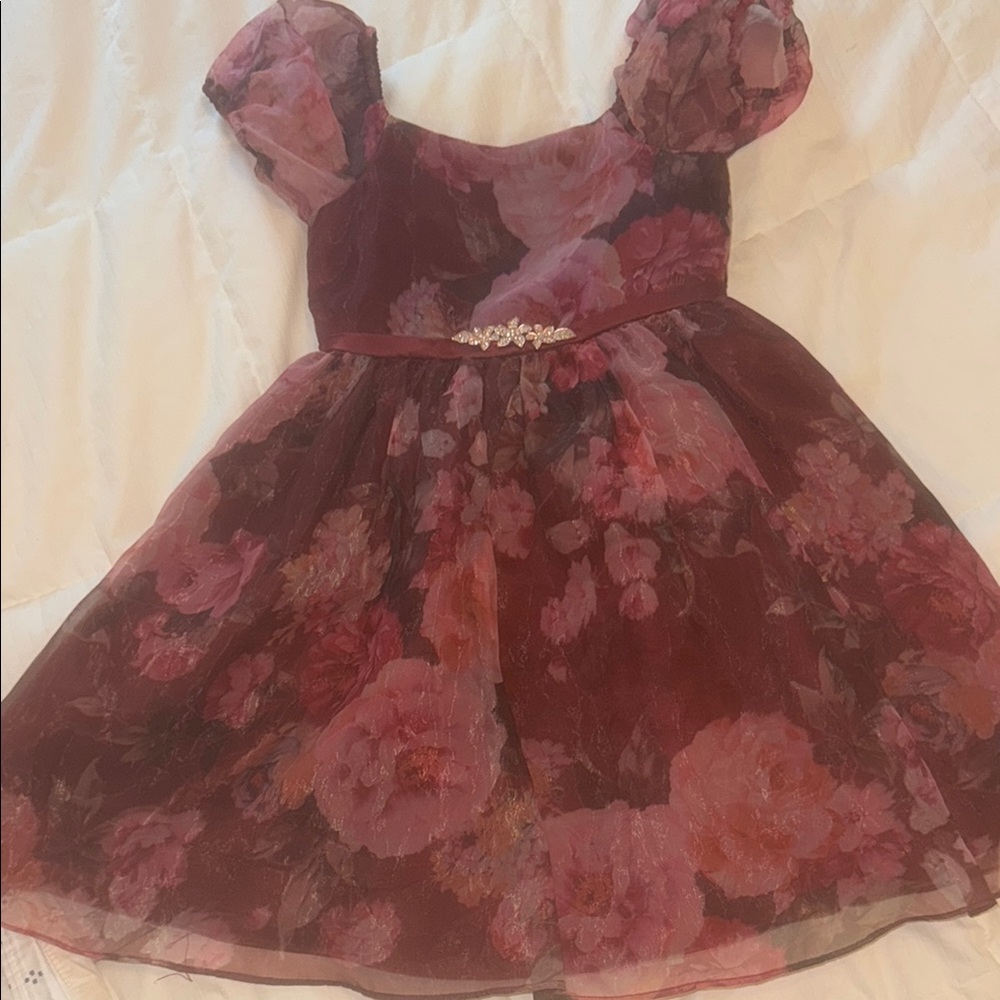Rare Editions Red Puff Sleeve Sundress